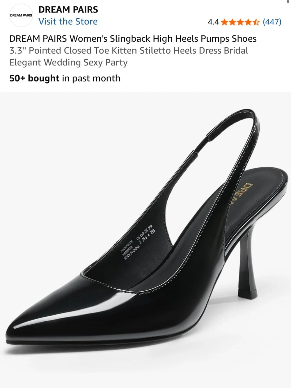 black slingback closed-toe kitten heels